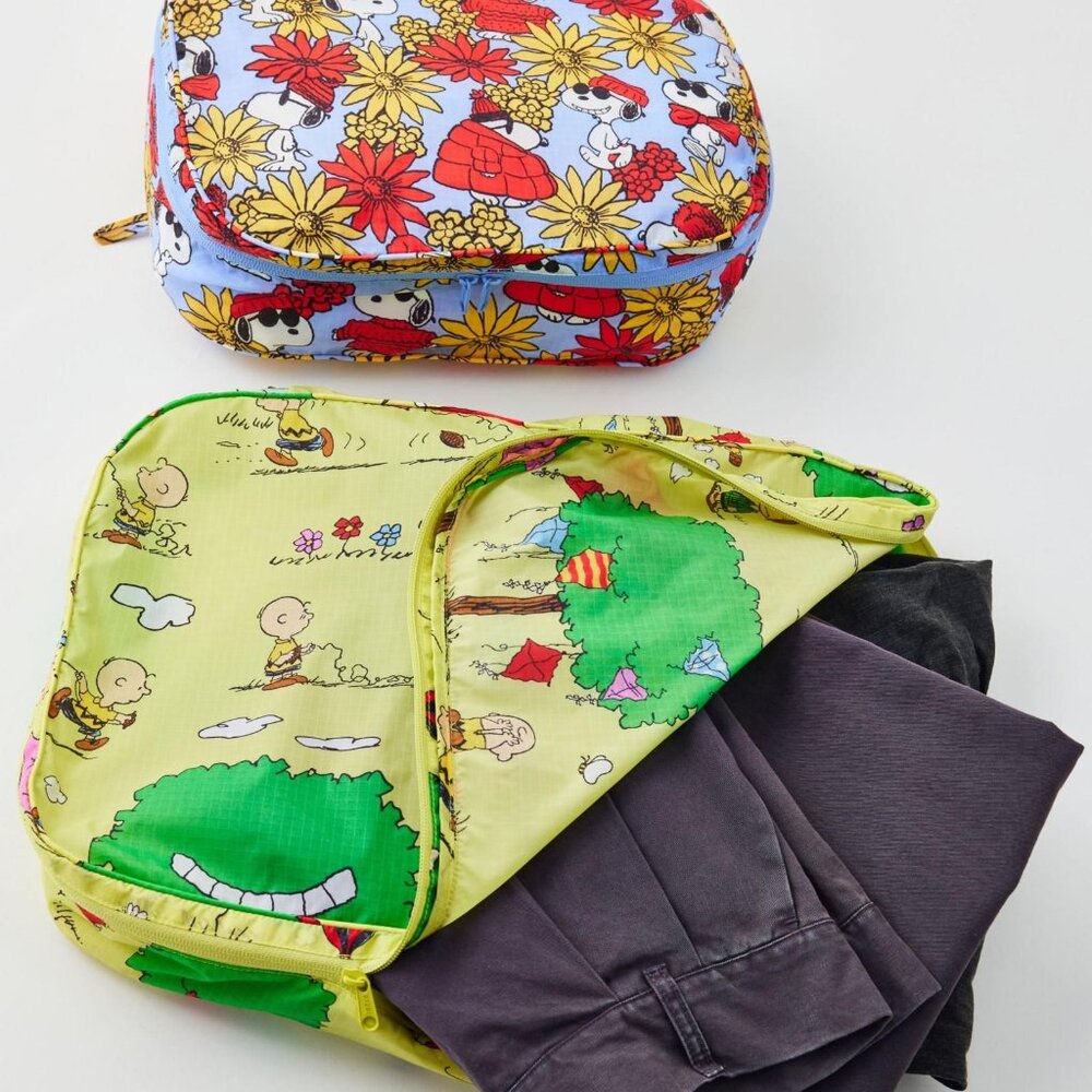 NWT Baggu Large Packing Cube Set - Peanuts (Kite Eating Tree, Floral Snoopy) - Picture 3 of 3